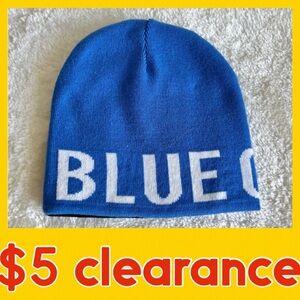 BLUE ORIGIN Blue Black Reversible Toque Hat Knit Logo